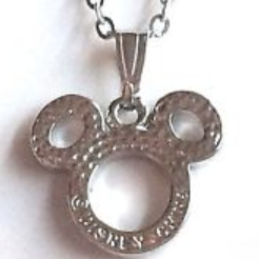 Silver Mickey Mouse Ears Necklace Disney 19" - Picture 4 of 8